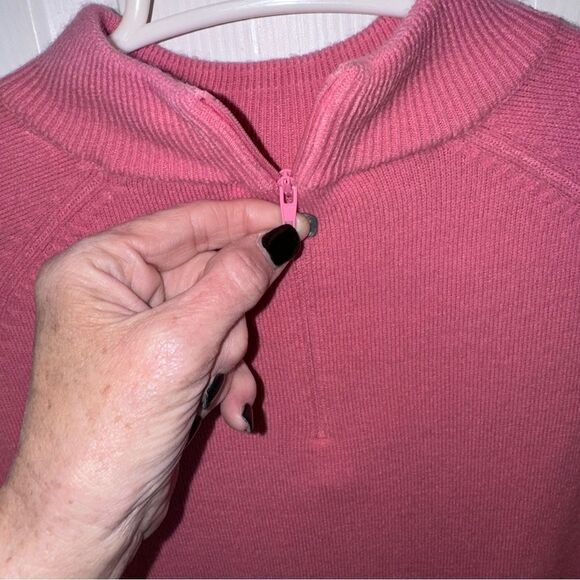 Hannah Career Pink Mock neck super soft sweater with zipper in back. - Picture 7 of 11